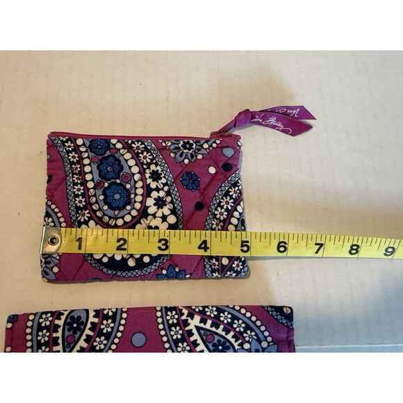 Vera Bradley Knot Just a Clutch Purse Boysenberry Paisley Pattern Retired 3 Pcs - Picture 9 of 16